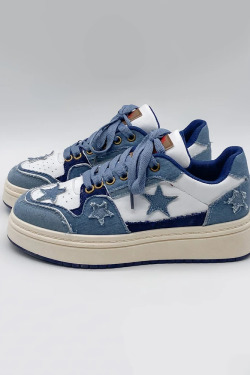 Y2K Grunge Denim Sneakers for Women - 90s Retro Style, Summer & Party Outfits