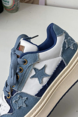 Y2K Grunge Denim Sneakers for Women - 90s Retro Style, Summer & Party Outfits