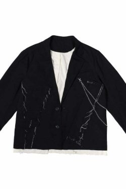 Y2K Grunge Destroyed Blazer - Retro 90s Fashion, Summer Outfits, and Party Looks