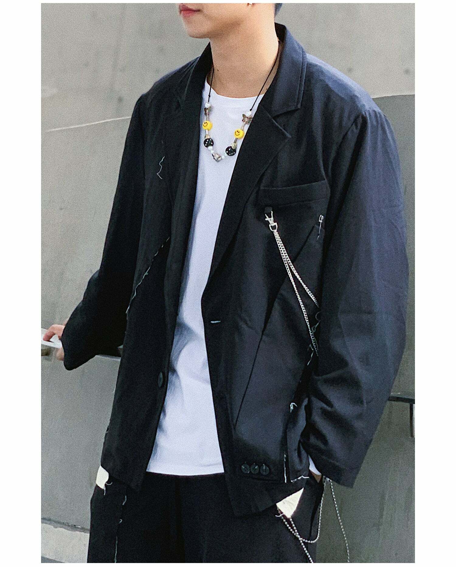 Y2K Grunge Destroyed Blazer - Retro 90s Fashion, Summer Outfits, and Party Looks