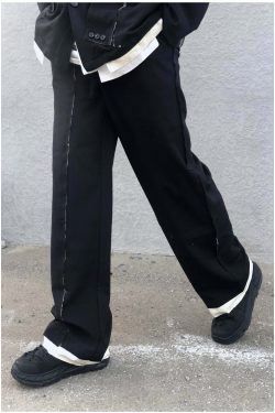 Y2K Grunge Destroyed Trousers - 90s Fashion, Retro Style, Y2K Summer Outfits, Gothic Y2K