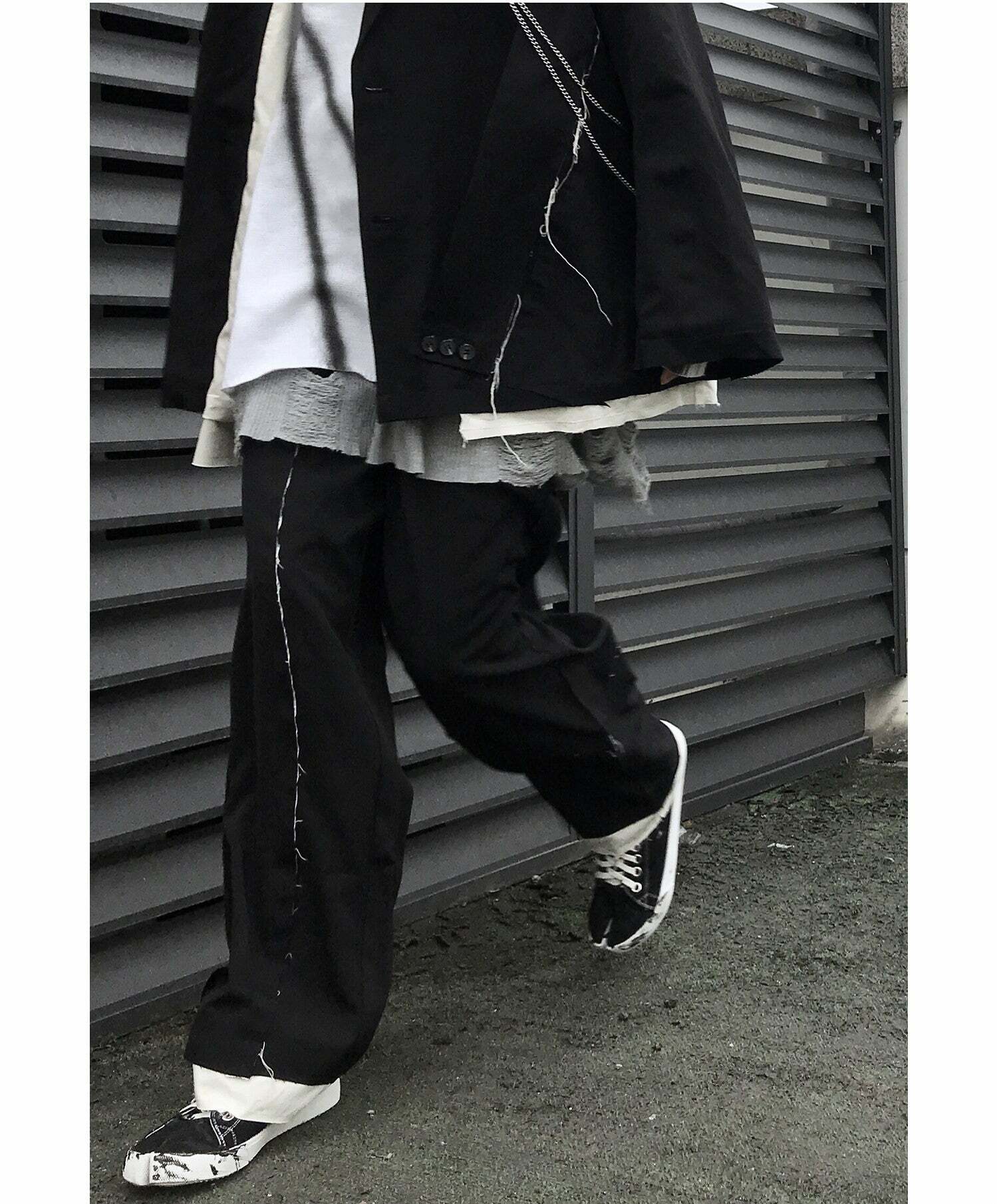 Y2K Grunge Destroyed Trousers - 90s Fashion, Retro Style, Y2K Summer Outfits, Gothic Y2K