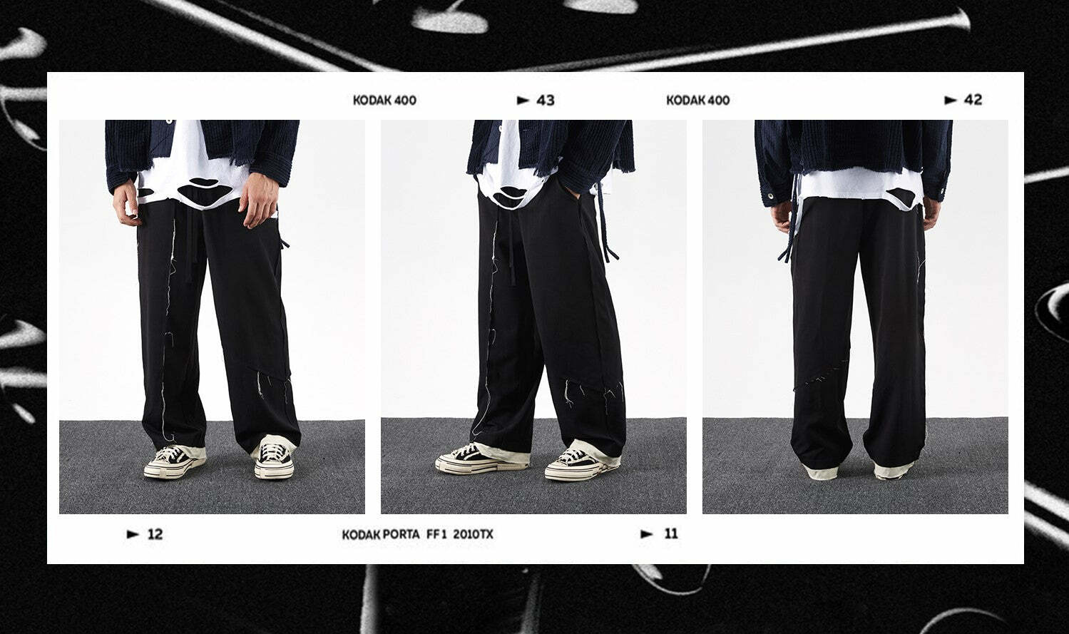 Y2K Grunge Destroyed Trousers - 90s Fashion, Retro Style, Y2K Summer Outfits, Gothic Y2K