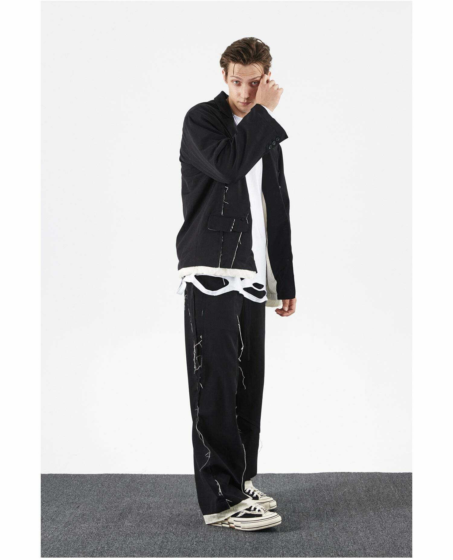 Y2K Grunge Destroyed Trousers - 90s Retro Summer Outfit, Y2K Club & Party Fashion