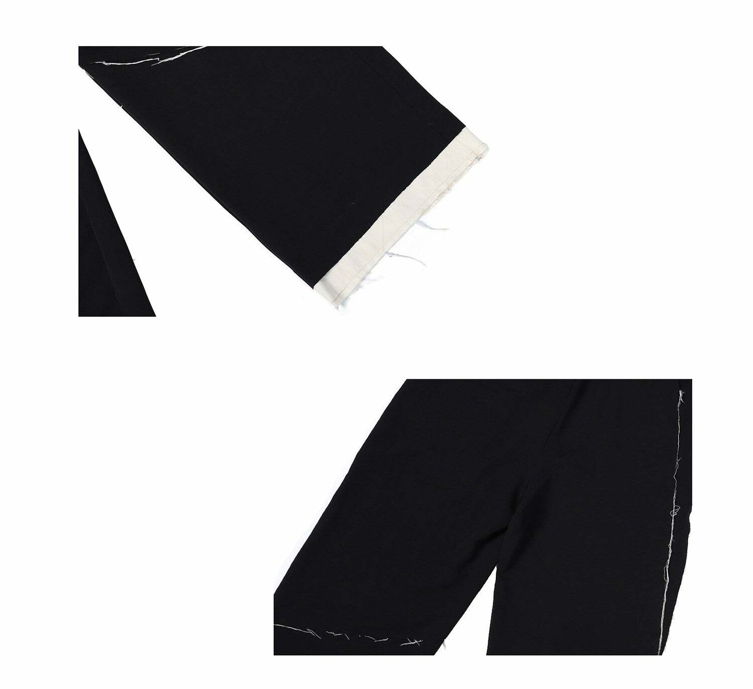 Y2K Grunge Destroyed Trousers - 90s Retro Summer Outfit, Y2K Club & Party Fashion
