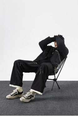 Y2K Grunge Destroyed Trousers - 90s Retro Summer Outfit, Y2K Club & Party Fashion