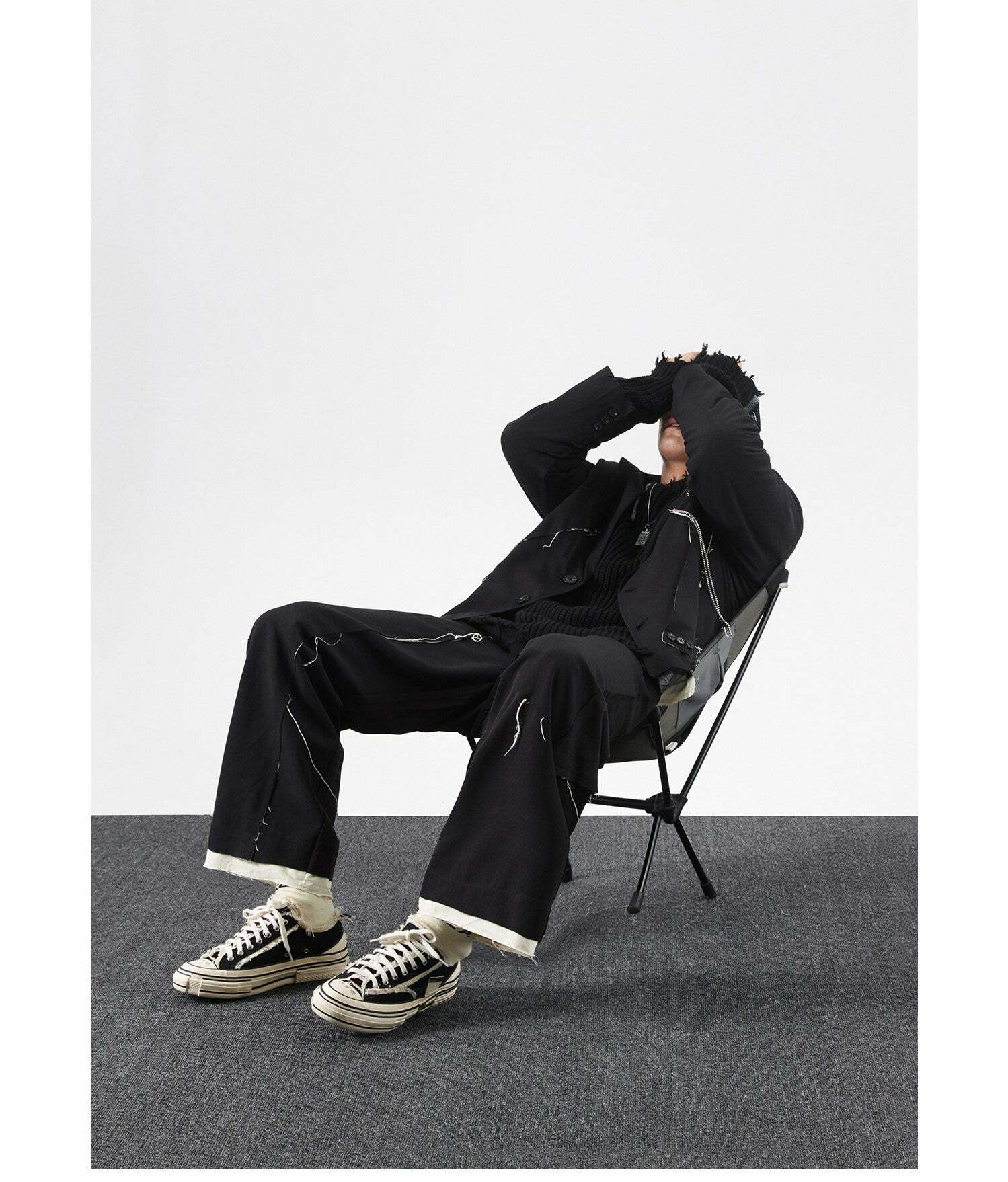 Y2K Grunge Destroyed Trousers - 90s Retro Summer Outfit, Y2K Club & Party Fashion