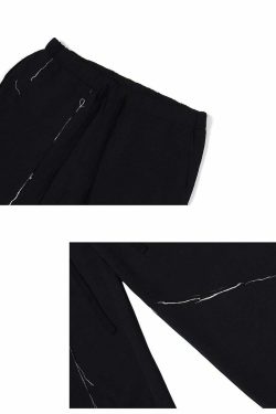 Y2K Grunge Destroyed Trousers - 90s Retro Summer Outfit, Y2K Club & Party Fashion
