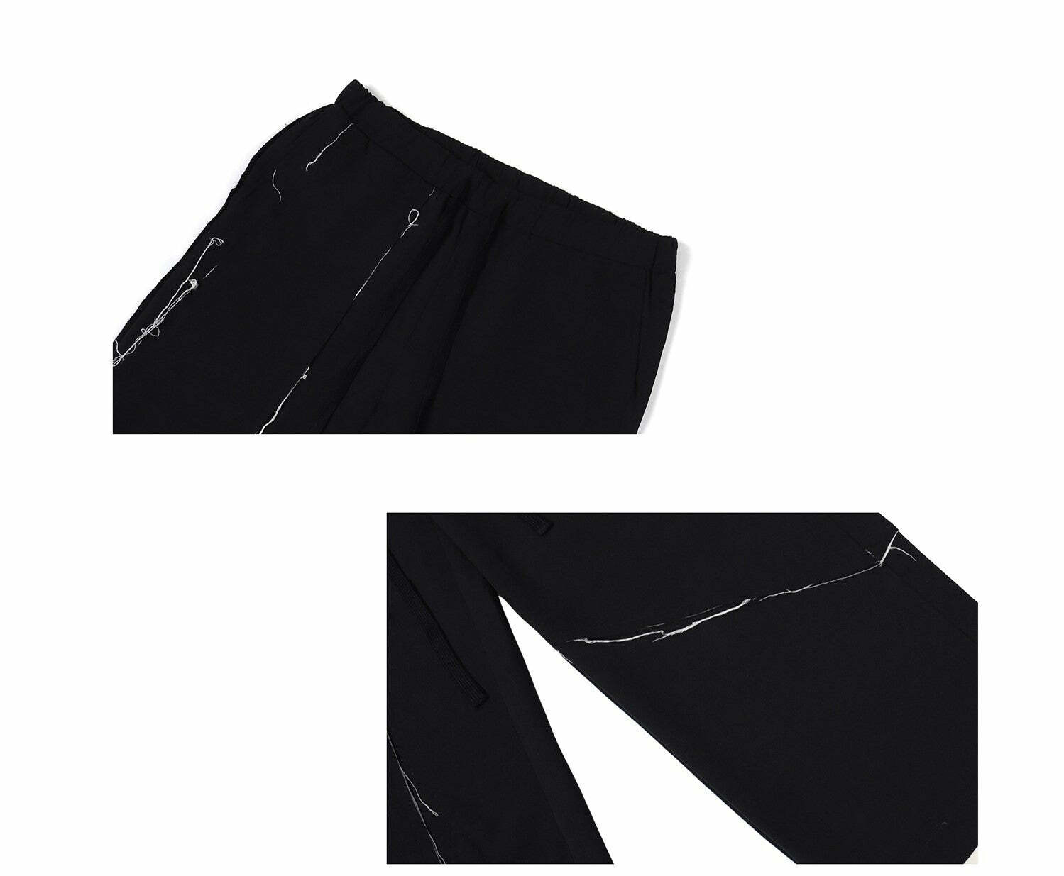 Y2K Grunge Destroyed Trousers - 90s Retro Summer Outfit, Y2K Club & Party Fashion