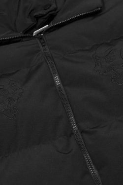 Y2K Grunge Devil Puffer Jacket - Retro 90s Fashion, Summer & Party Outfits for Women