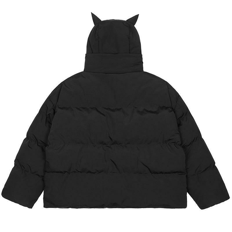 Y2K Grunge Devil Puffer Jacket - Retro 90s Fashion, Summer & Party Outfits for Women