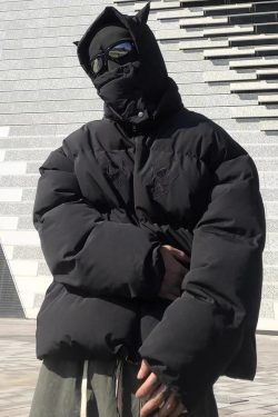 Y2K Grunge Devil Puffer Jacket - Retro 90s Fashion, Summer Outfits, and Club Party Looks