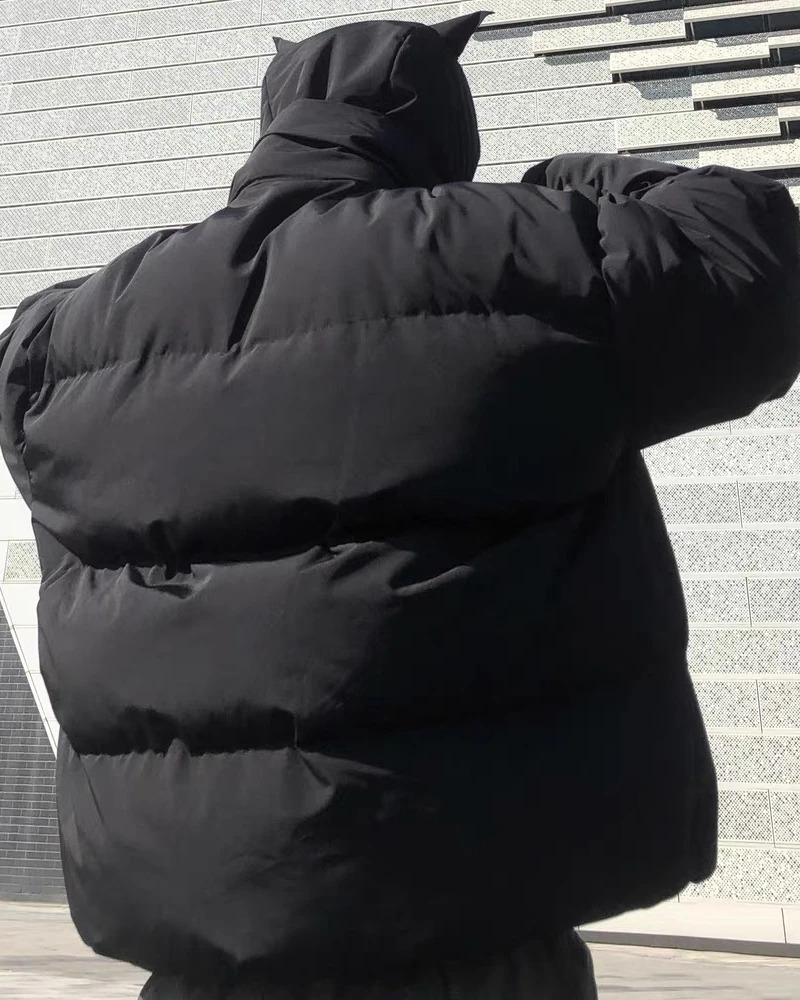 Y2K Grunge Devil Puffer Jacket - Retro 90s Fashion, Summer Outfits, and Club Party Looks