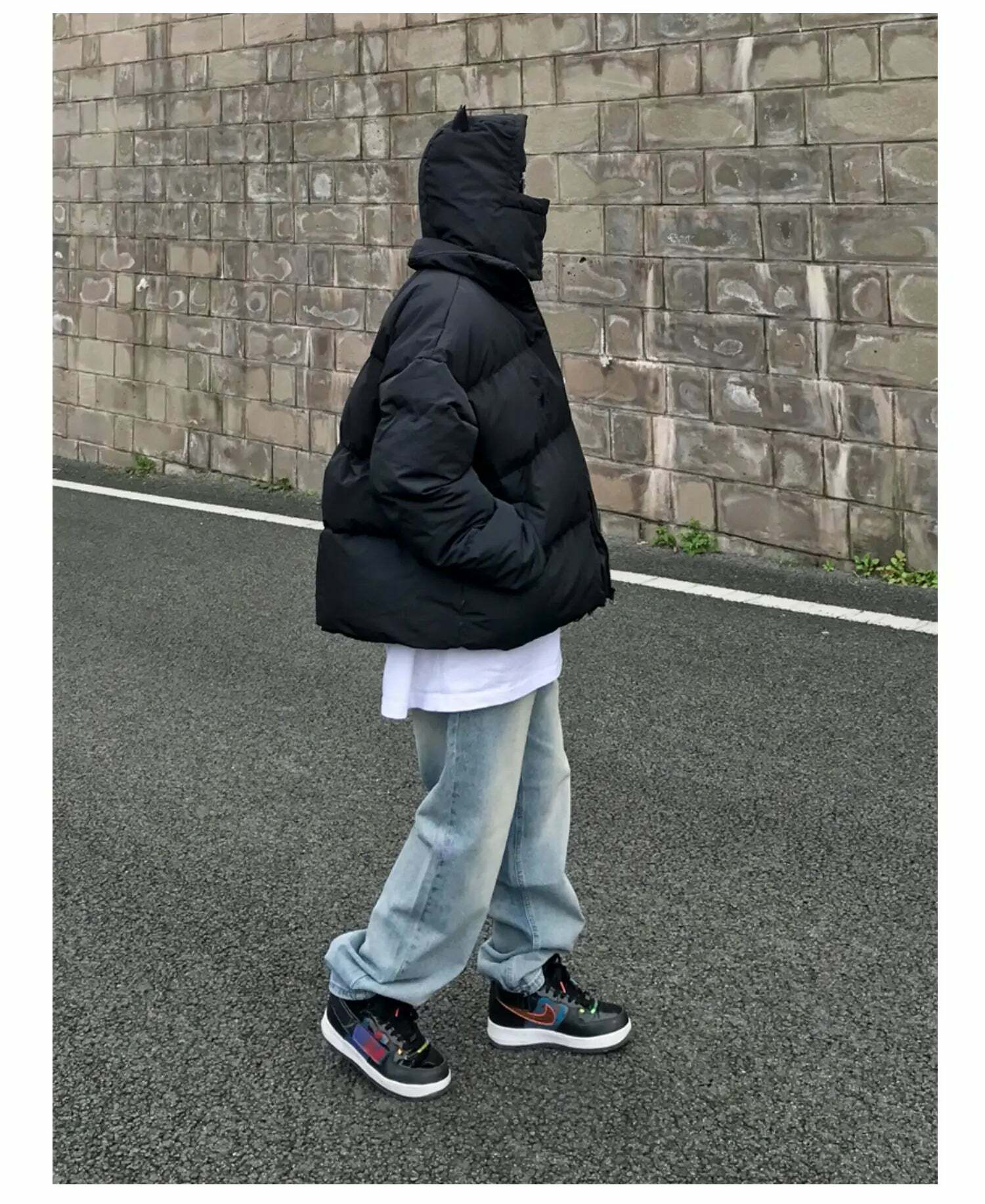 Y2K Grunge Devil Puffer Jacket - Retro 90s Fashion, Summer Outfits, and Club Party Style