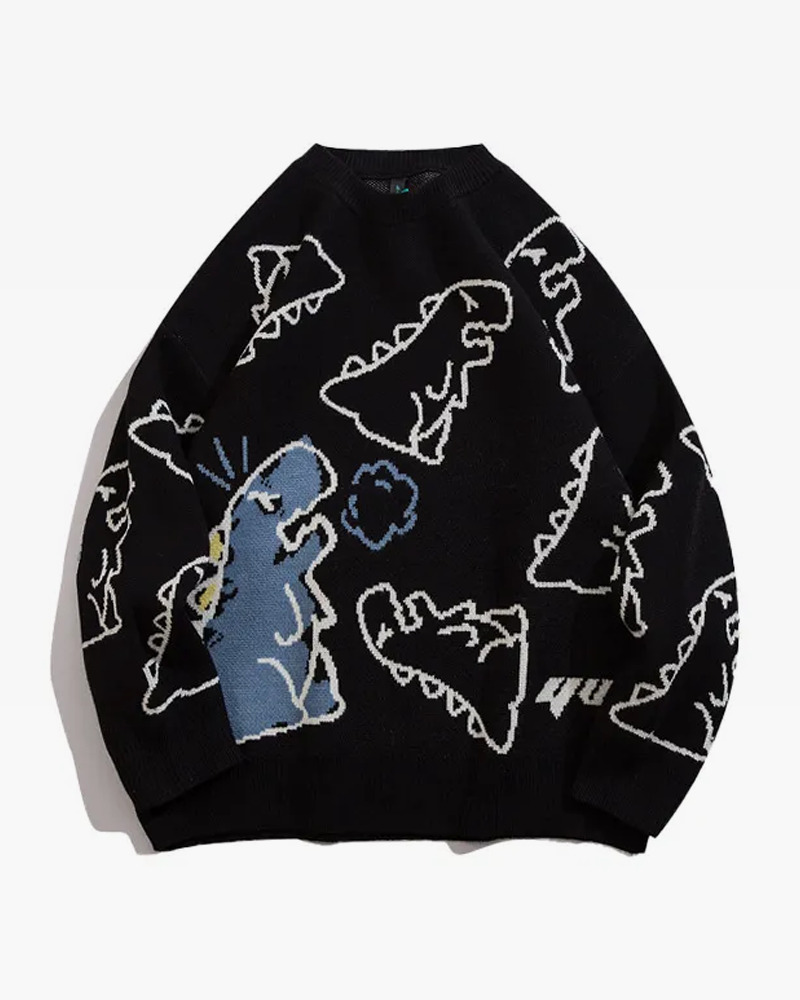 Y2K Grunge Dinosaur Sweater - Retro 90s Fashion, Summer Outfits, and Pastel Goth Style