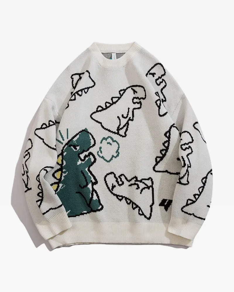 Y2K Grunge Dinosaur Sweater - Retro 90s Fashion, Summer Outfits, and Pastel Goth Style