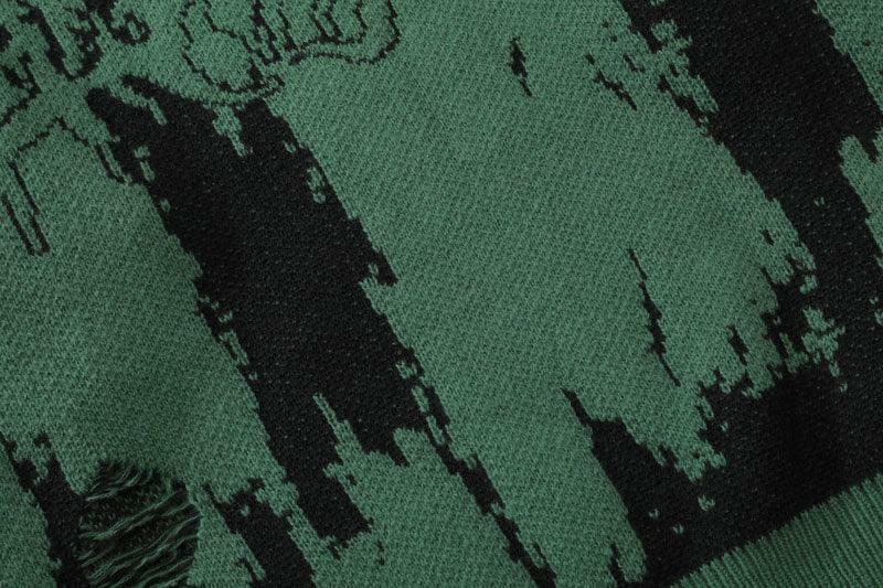 Y2K Grunge Distressed Knit Sweater - 90s Fashion, Retro Style, Y2K Summer & Party Outfits