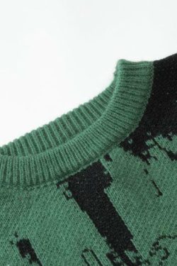 Y2K Grunge Distressed Knit Sweater - 90s Fashion, Retro Style, Y2K Summer & Party Outfits
