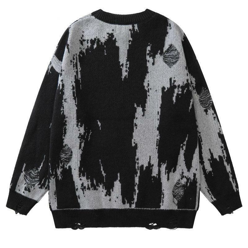 Y2K Grunge Distressed Knit Sweater - 90s Fashion, Retro Style, Y2K Summer & Party Outfits