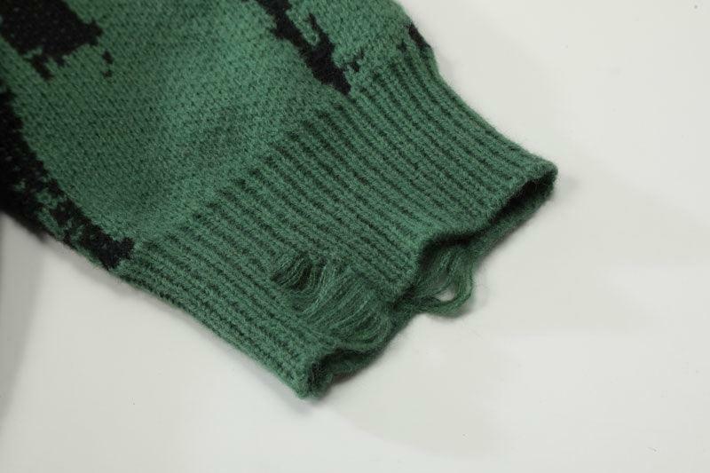 Y2K Grunge Distressed Knit Sweater - 90s Fashion, Retro Style, Y2K Summer & Party Outfits