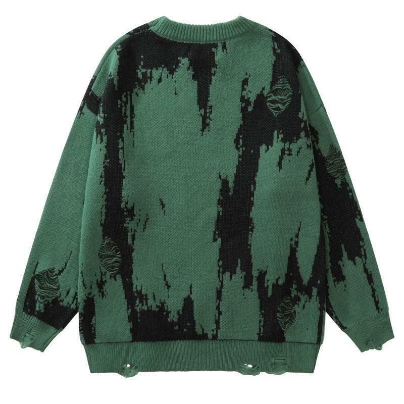 Y2K Grunge Distressed Knit Sweater - 90s Fashion, Retro Style, Y2K Summer & Party Outfits