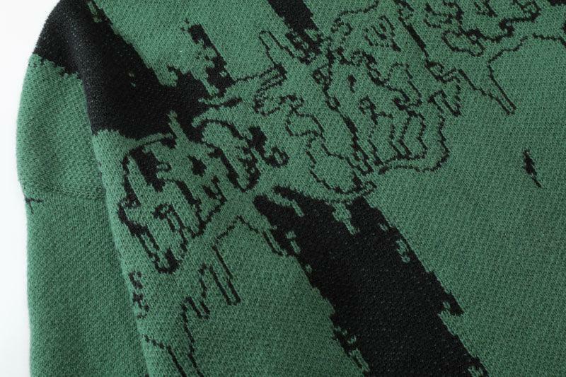 Y2K Grunge Distressed Knit Sweater - 90s Retro, Summer Outfits, Pastel Goth, Y2K Fashion