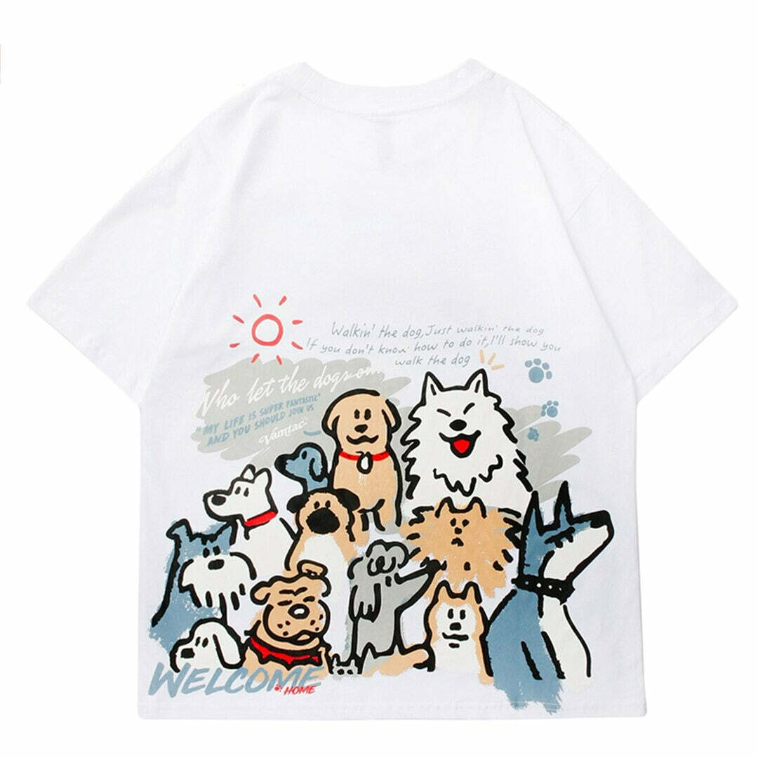 Y2K Grunge Dog Park Tee - Retro 90s Fashion, Summer Y2K Outfits, Baby Tees, and Pastel Goth