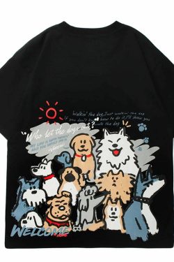 Y2K Grunge Dog Park Tee - Retro 90s Fashion, Summer Y2K Outfits, Baby Tees, and Pastel Goth