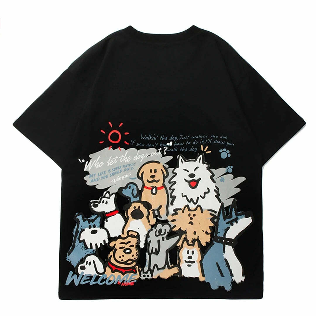 Y2K Grunge Dog Park Tee - Retro 90s Fashion, Summer Y2K Outfits, Baby Tees, and Pastel Goth