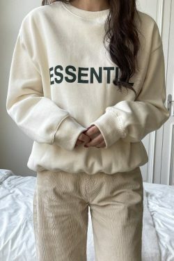 Y2K Grunge Double Fleeced Essential Sweatshirt - Retro 90s Fashion, Summer & Party Outfits