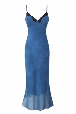 Y2K Grunge Double Layer Mesh Maxi Dress - Retro 90s Summer Outfit, Gothic Y2K Fashion