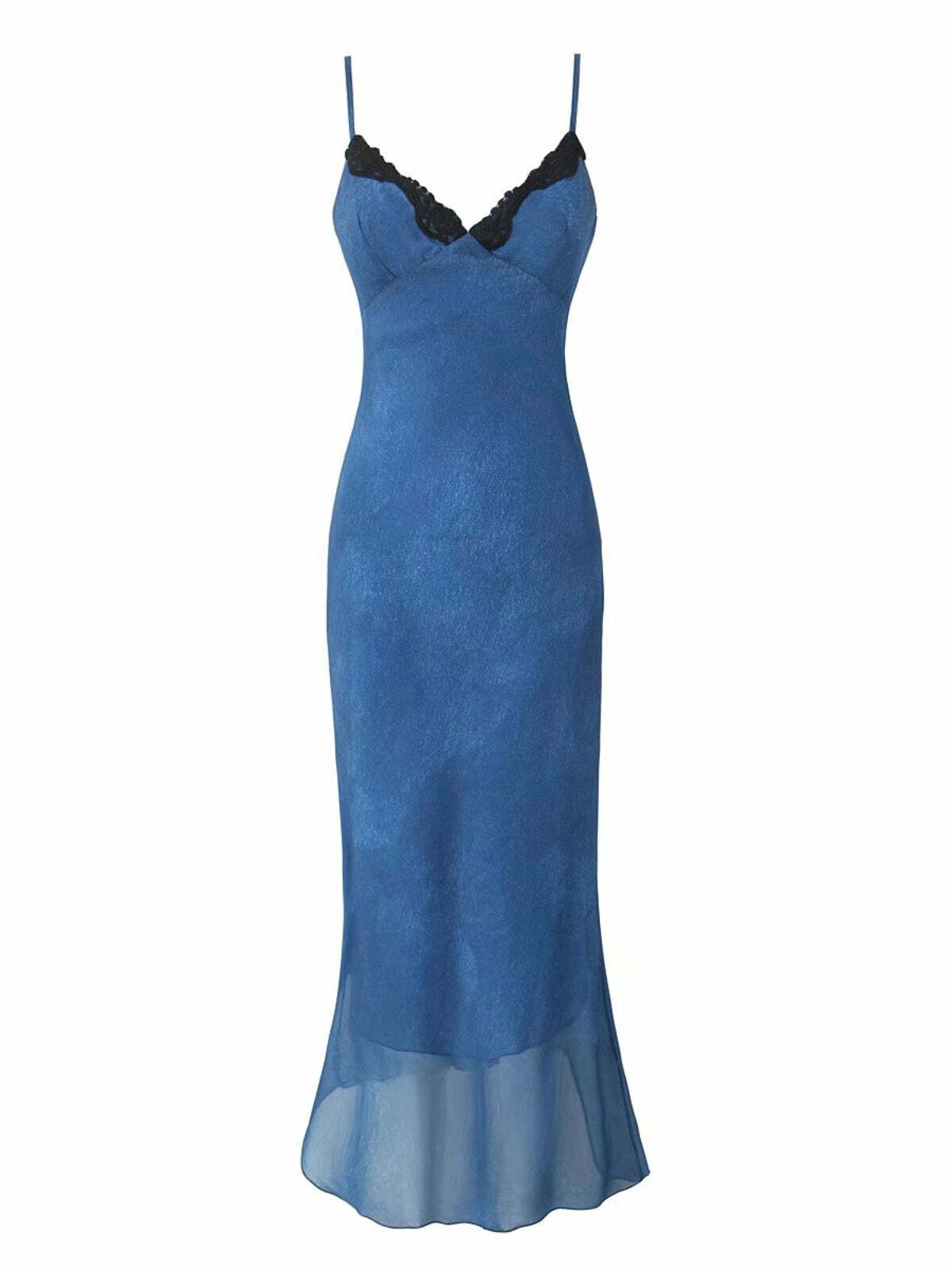 Y2K Grunge Double Layer Mesh Maxi Dress - Retro 90s Summer Outfit, Gothic Y2K Fashion