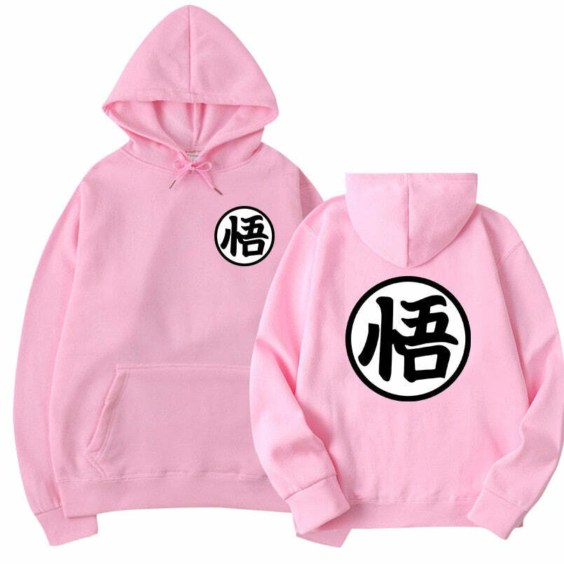 Y2K Grunge Dragon Ball Anime Hoodie - Retro 90s Fashion, Summer Outfits, and Pastel Goth Style