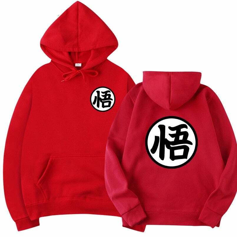 Y2K Grunge Dragon Ball Anime Hoodie - Retro 90s Fashion, Summer Outfits, and Pastel Goth Style