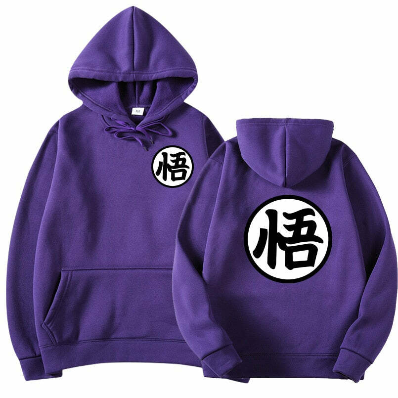 Y2K Grunge Dragon Ball Anime Hoodie - Retro 90s Fashion, Summer Outfits, and Pastel Goth Style