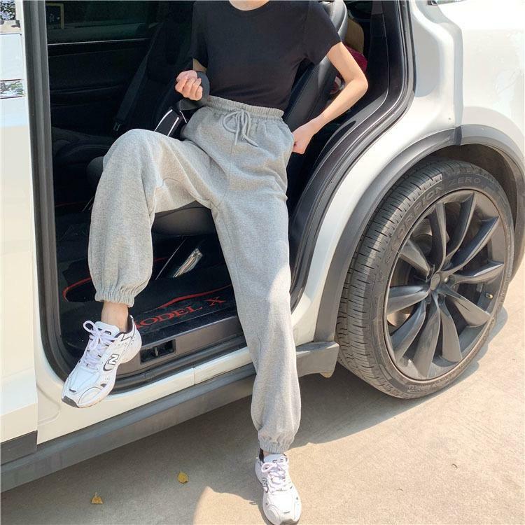 Y2K Grunge Drawstring Cotton Sweatpants - Retro 90s Summer Outfit, Pastel Goth, Hip Hop Fashion