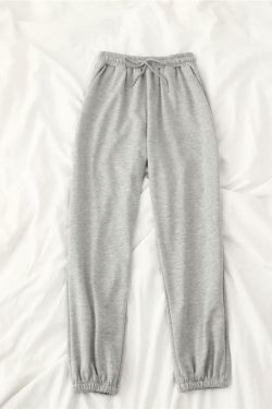Y2K Grunge Drawstring Cotton Sweatpants - Retro 90s Summer Outfit, Pastel Goth, Hip Hop Fashion
