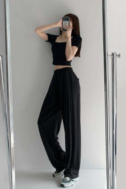 Y2K Grunge Drawstring Sweatpants - Retro 90s Fashion, Summer Outfits, and Pastel Goth Style