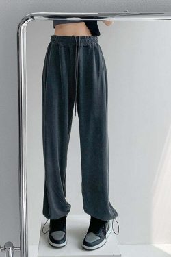 Y2K Grunge Drawstring Sweatpants - Retro 90s Fashion, Summer Outfits, and Pastel Goth Style