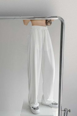 Y2K Grunge Drawstring Sweatpants - Retro 90s Fashion, Summer Outfits, and Pastel Goth Style