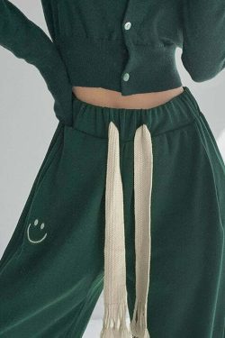 Y2K Grunge Drawstring Sweatpants - Retro 90s Summer Outfit, Perfect for Y2K Fashionistas