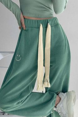 Y2K Grunge Drawstring Sweatpants - Retro 90s Summer Outfit, Perfect for Y2K Fashionistas