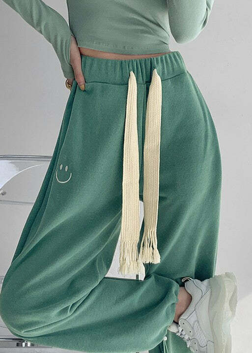 Y2K Grunge Drawstring Sweatpants - Retro 90s Summer Outfit, Perfect for Y2K Fashionistas