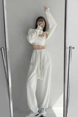 Y2K Grunge Drawstring Sweatpants - Retro 90s Summer Outfit, Perfect for Y2K Fashionistas