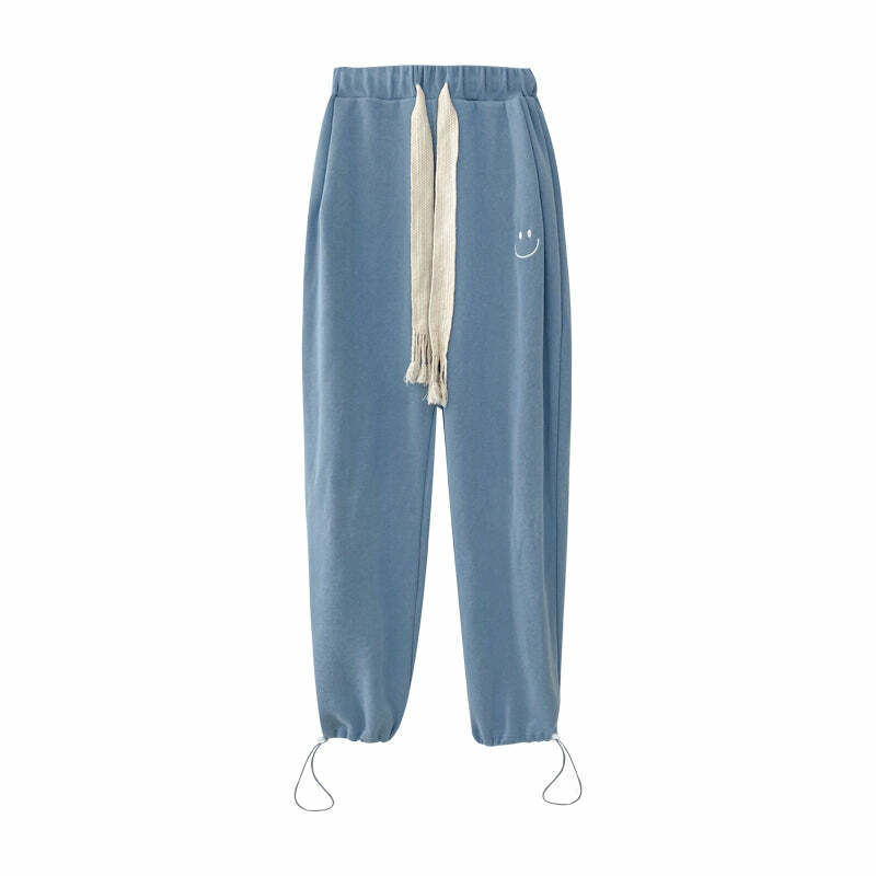 Y2K Grunge Drawstring Sweatpants - Retro 90s Summer Outfit, Perfect for Y2K Fashionistas