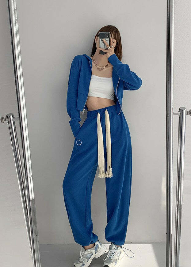 Y2K Grunge Drawstring Sweatpants - Retro 90s Summer Outfit, Perfect for Y2K Fashionistas