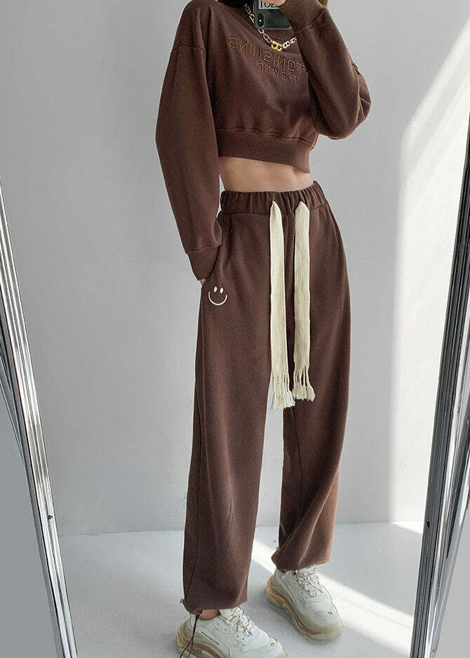 Y2K Grunge Drawstring Sweatpants - Retro 90s Summer Outfit, Perfect for Y2K Fashionistas