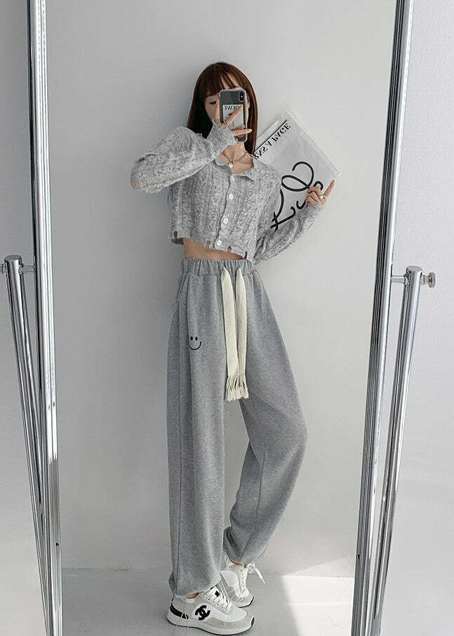 Y2K Grunge Drawstring Sweatpants - Retro 90s Summer Outfit, Perfect for Y2K Fashionistas