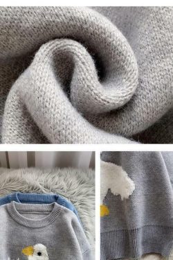 Y2K Grunge Duck Sweater - Retro 90s Fashion, Summer Outfits, and Pastel Goth Style