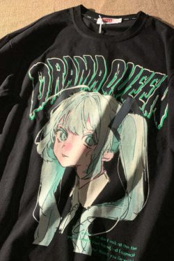 Y2K Grunge E-Girl Anime Tee - Drama Queen | 90s Retro Summer Outfit